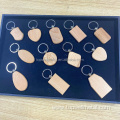 Engraved Various Graphics Solid Wood Keychain Pendant